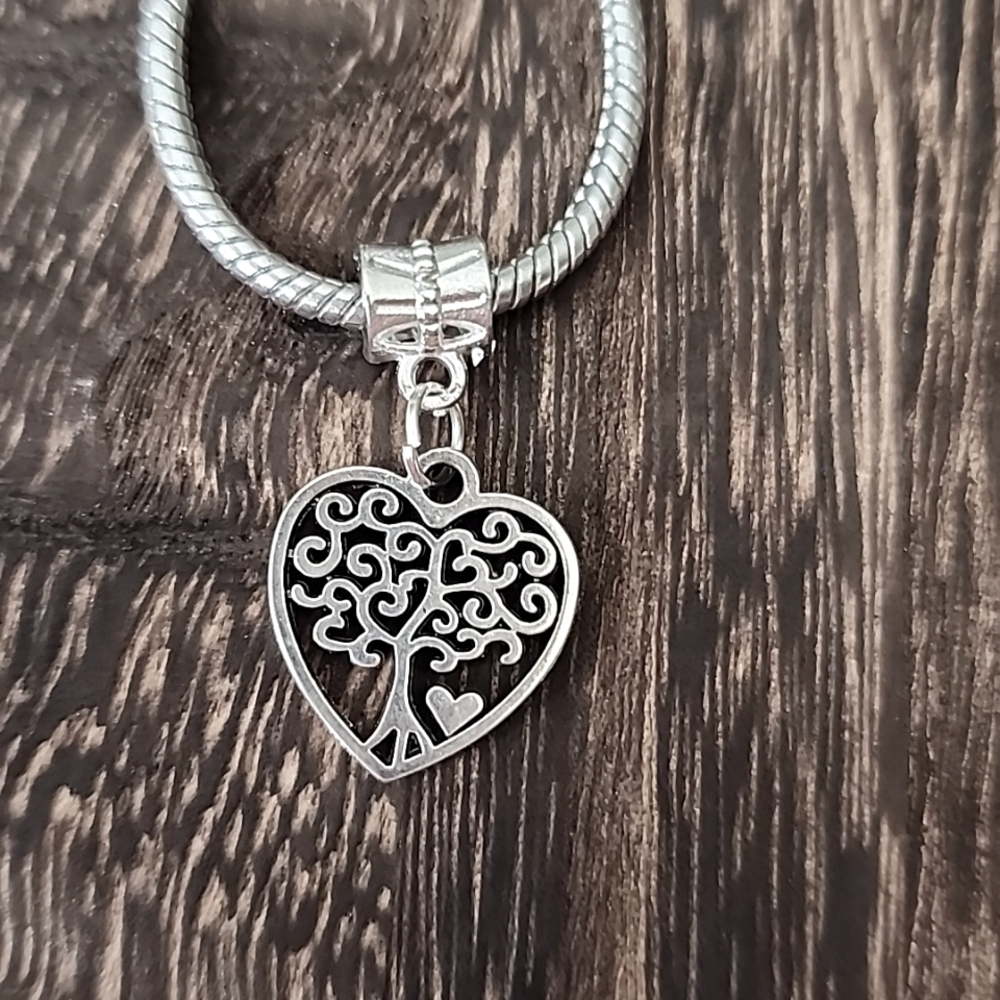 TREE OF LIFE heart Charm for Charm Bracelet Fits Pandora Tibeten alloys